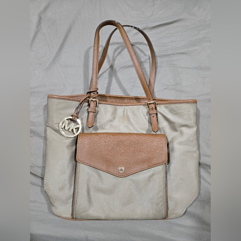 Michael Kors Brown and Tan Tote Bag